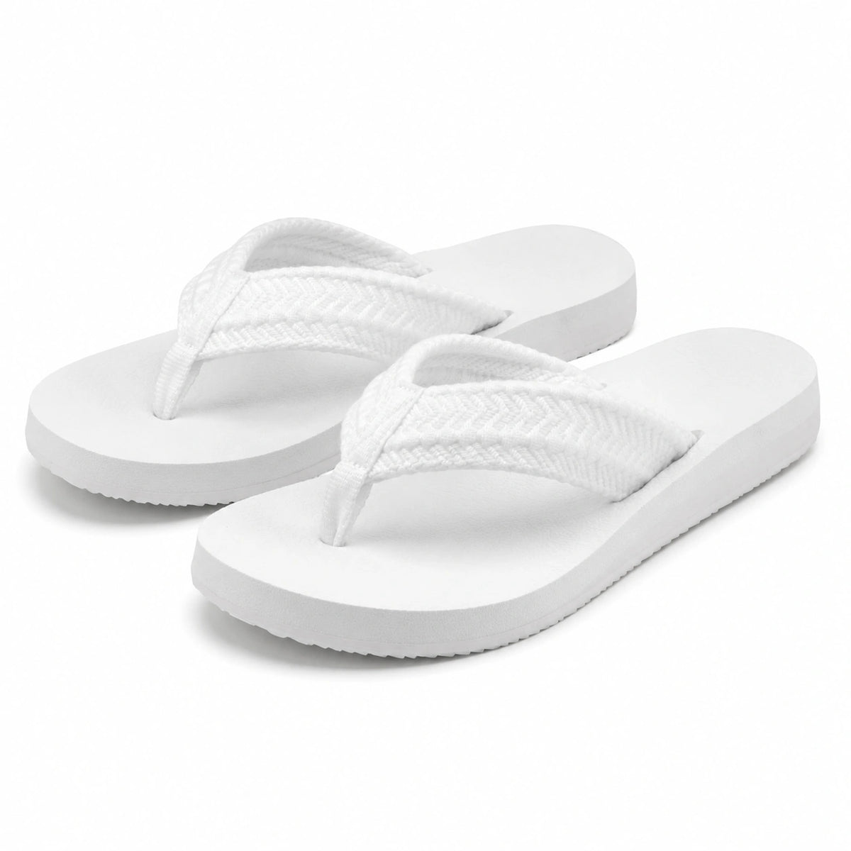 Infradito 42/43 bianche con tomaia in tessuto e suola sintetica - stile casual estivo