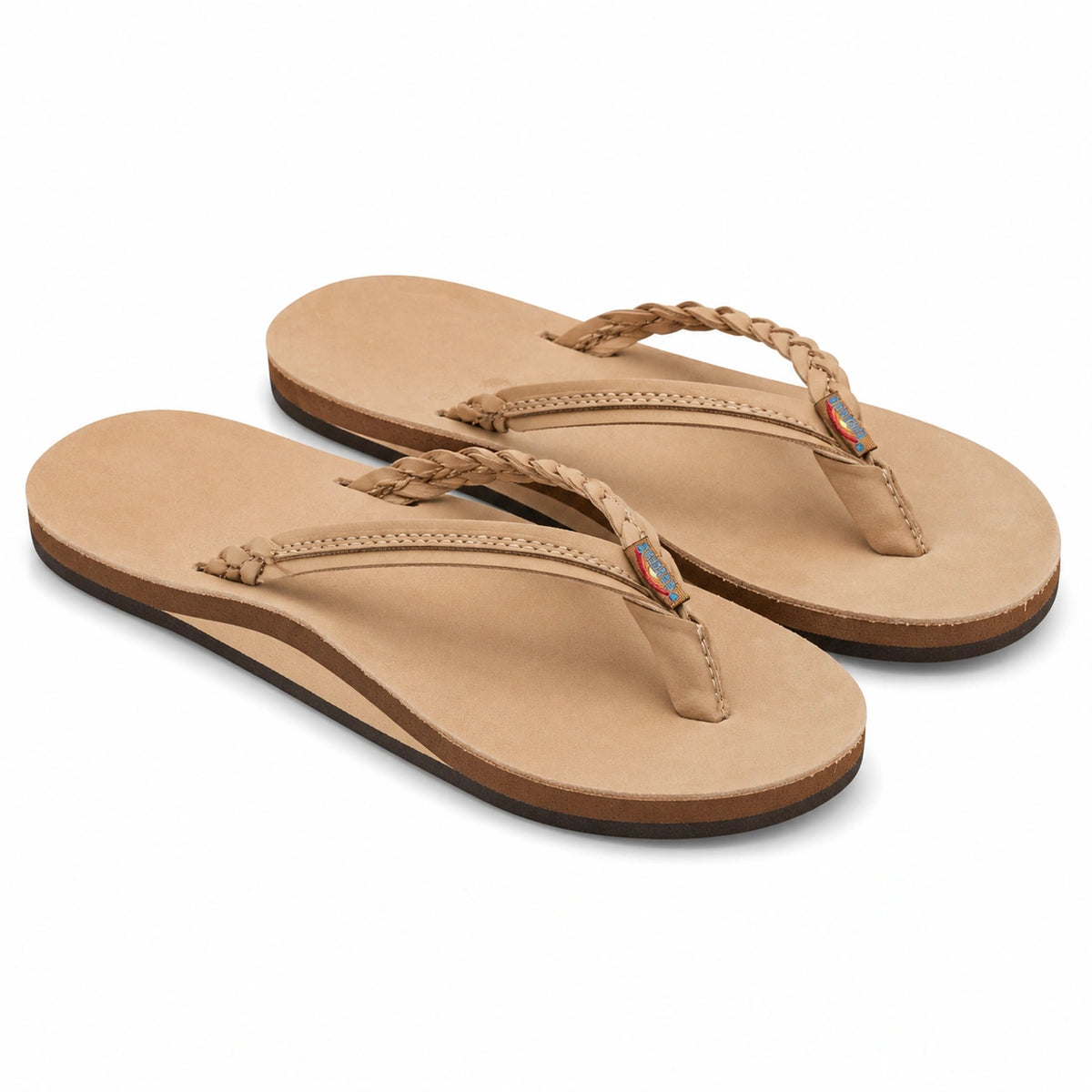 Infradito donna 38/39 beige in materiale sintetico con fascia intrecciata per uso estivo