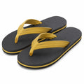 Infradito 40/41 nere e gialle con suola in EVA e fasce in tessuto - casual estive