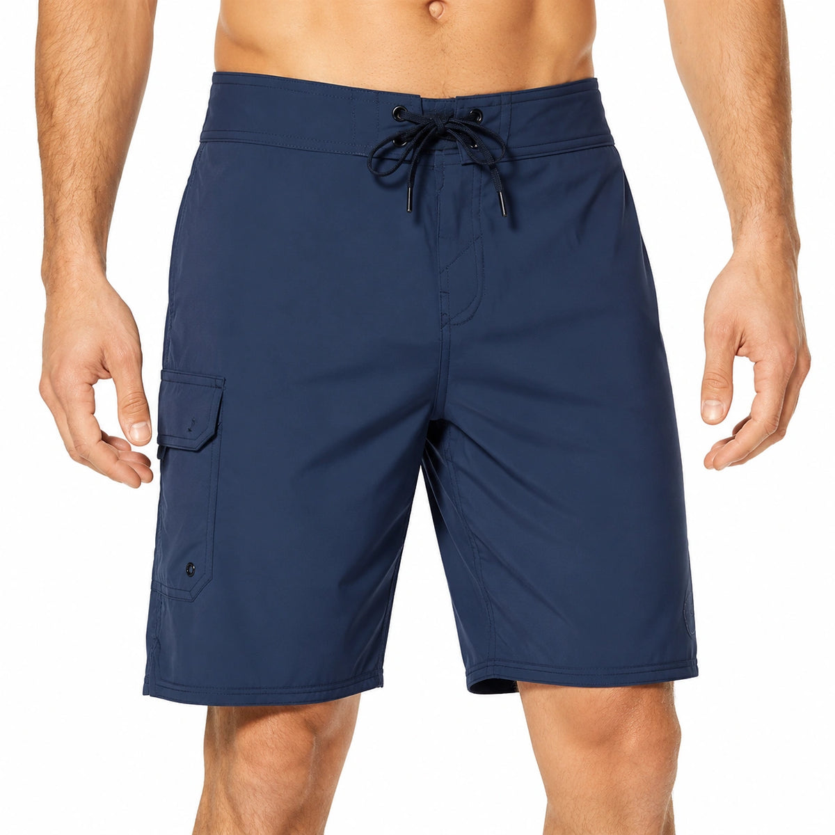 Costume da bagno uomo taglia M in tessuto sintetico blu navy - bermuda con tasca cargo