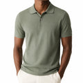 Polo uomo M verde oliva a maniche corte in tessuto a maglia stile casual